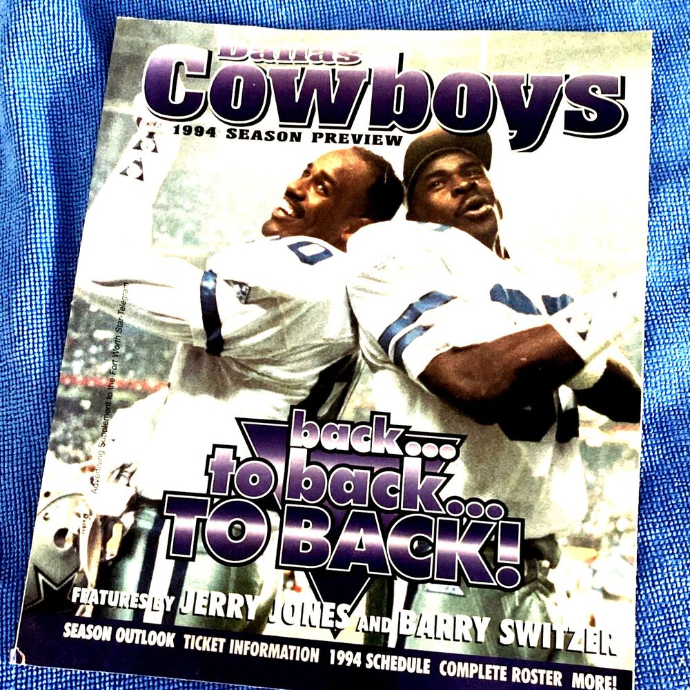 Dallas Cowboys 1994 Season Preview "back... to back... TO BACK" MAGAZINE